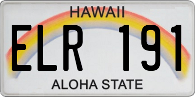 HI license plate ELR191