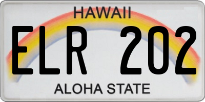 HI license plate ELR202