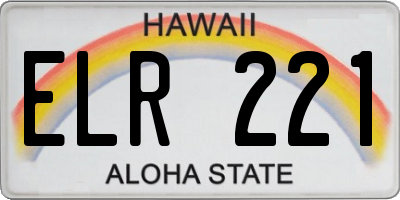 HI license plate ELR221