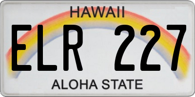 HI license plate ELR227