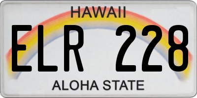 HI license plate ELR228