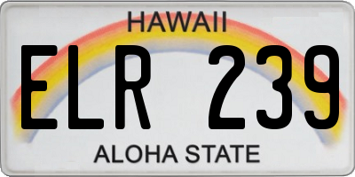 HI license plate ELR239