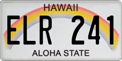 HI license plate ELR241
