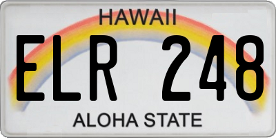 HI license plate ELR248
