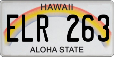 HI license plate ELR263