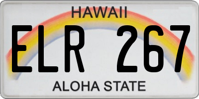 HI license plate ELR267