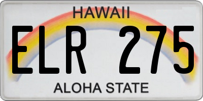 HI license plate ELR275