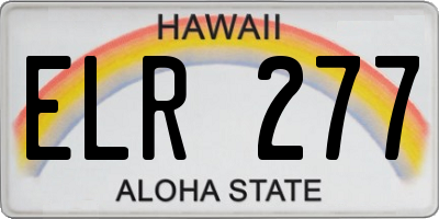 HI license plate ELR277