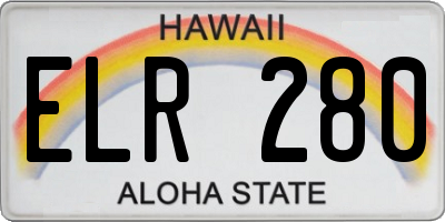 HI license plate ELR280