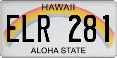 HI license plate ELR281
