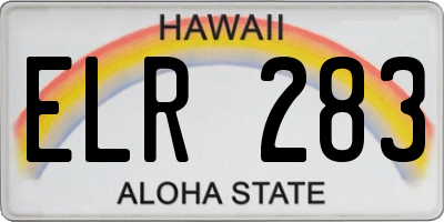 HI license plate ELR283