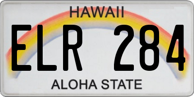 HI license plate ELR284