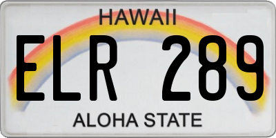 HI license plate ELR289