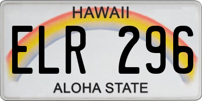 HI license plate ELR296
