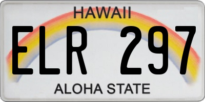 HI license plate ELR297