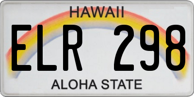 HI license plate ELR298