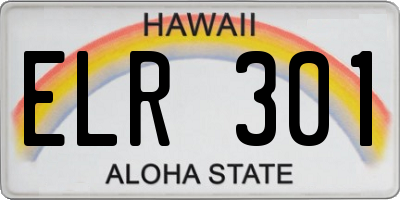 HI license plate ELR301