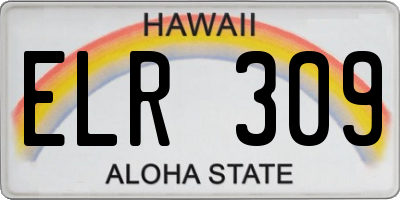 HI license plate ELR309