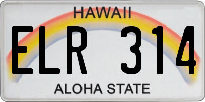 HI license plate ELR314
