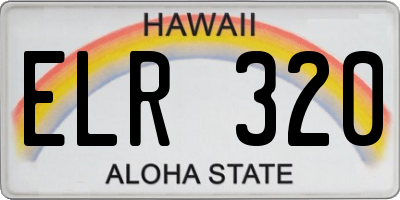 HI license plate ELR320