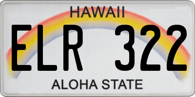 HI license plate ELR322
