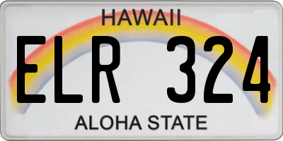 HI license plate ELR324