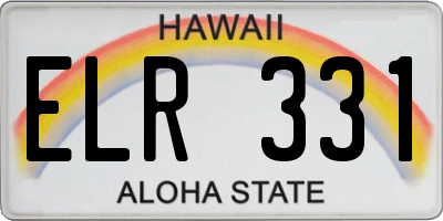 HI license plate ELR331