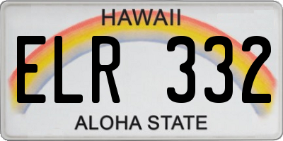 HI license plate ELR332