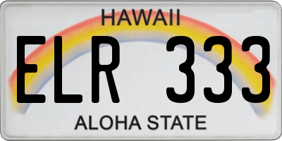 HI license plate ELR333