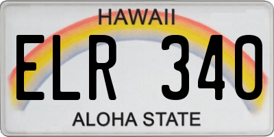 HI license plate ELR340