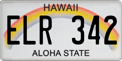 HI license plate ELR342