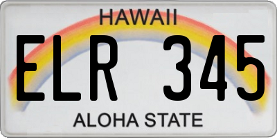 HI license plate ELR345
