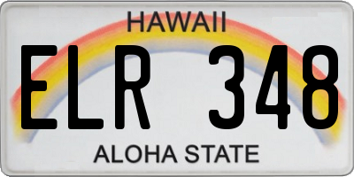 HI license plate ELR348