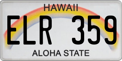 HI license plate ELR359