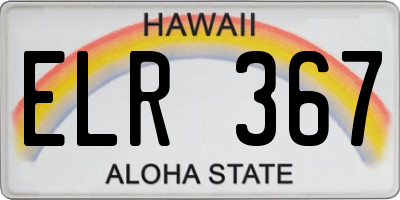 HI license plate ELR367
