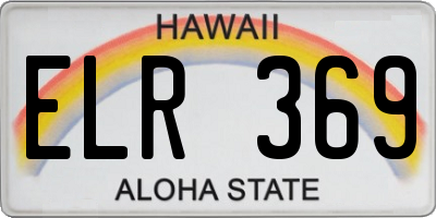 HI license plate ELR369