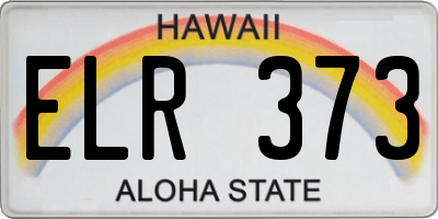 HI license plate ELR373