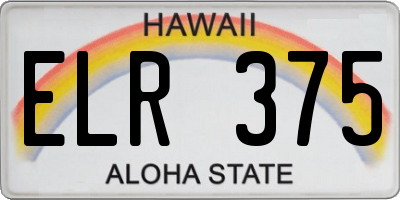HI license plate ELR375