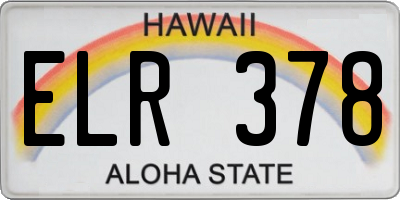 HI license plate ELR378