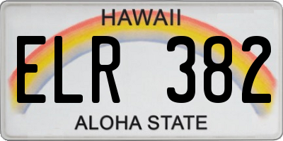 HI license plate ELR382