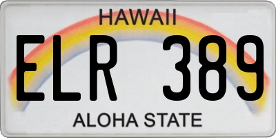 HI license plate ELR389