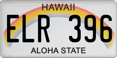 HI license plate ELR396