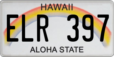 HI license plate ELR397