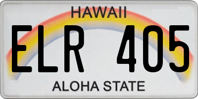 HI license plate ELR405