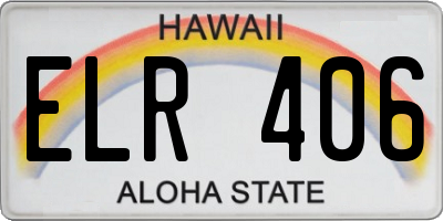 HI license plate ELR406