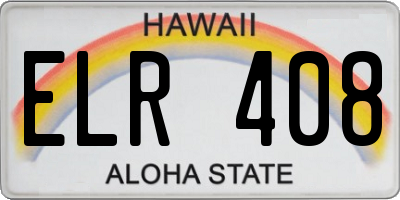 HI license plate ELR408