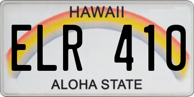 HI license plate ELR410