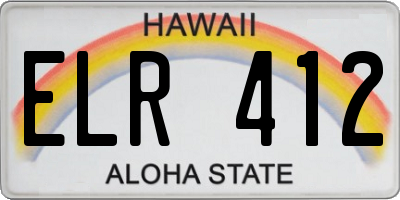 HI license plate ELR412