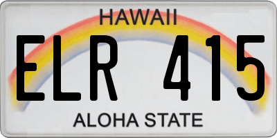 HI license plate ELR415