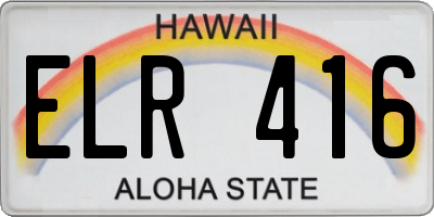 HI license plate ELR416